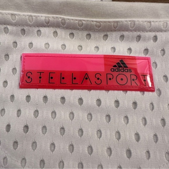 NWT Women's Adidas StellaSport Stella McCartney White Rainbow Mesh Tank Small - Picture 9 of 16